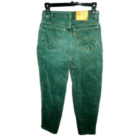 Vintage Green Levi's 550 Orange Tab Relaxed Fit Student 28x28 (Actual 27x26 1/4) - Picture 2 of 8